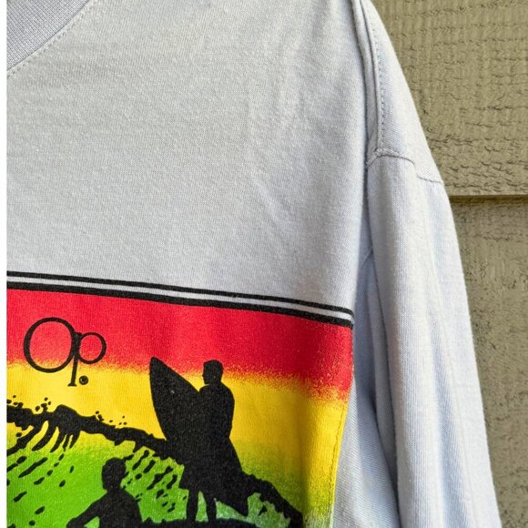 Op Ocean Pacific Surfer Graphic Long Sleeve Crop Tee 🌊🌈 Size Small - Picture 7 of 7